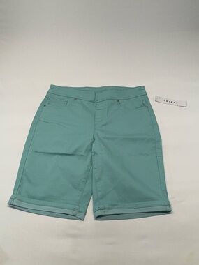 NWT Tribal 5-Pocket Bermuda Shorts Aqua Teal Size 10